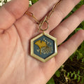 Queen Anne’s Lace & Ginkgo Leaf Necklace | Real Flower Resin Jewelry