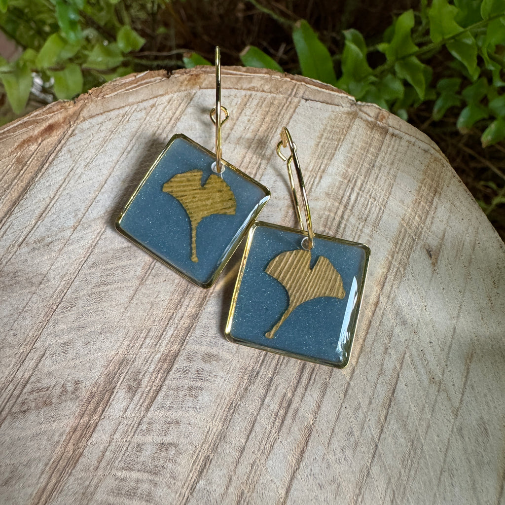 Ginkgo Leaf Resin Earrings | Botanical Jewelry Inspired by Nature