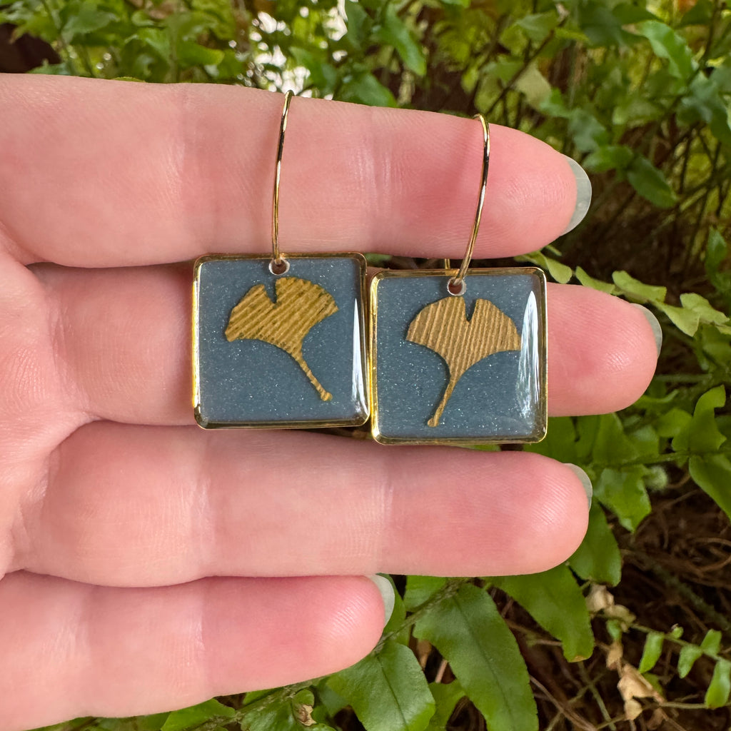 Ginkgo Leaf Resin Earrings | Botanical Jewelry Inspired by Nature