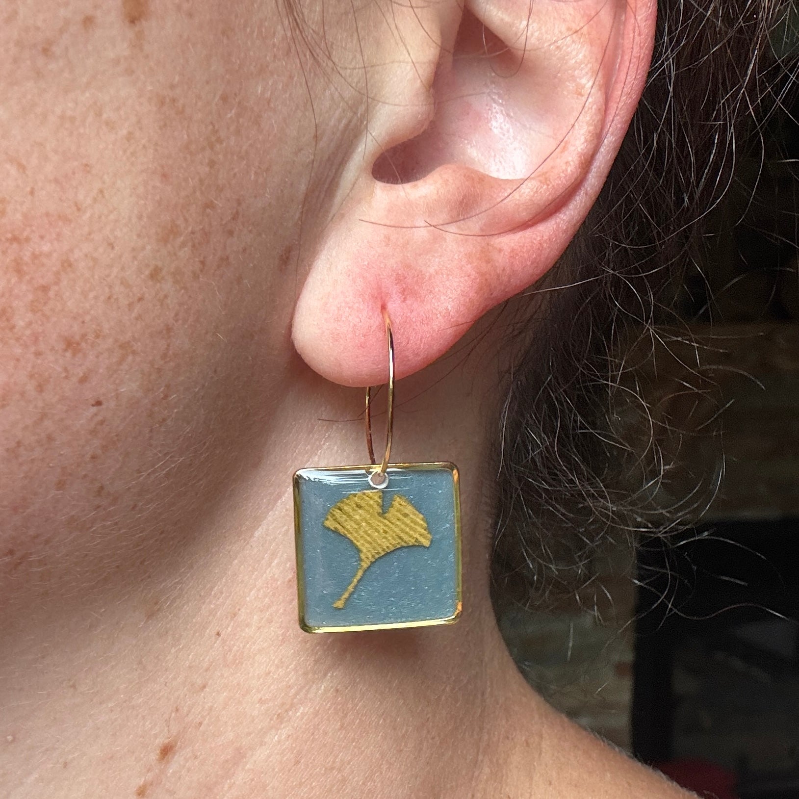 Ginkgo Leaf Resin Earrings | Botanical Jewelry Inspired by Nature