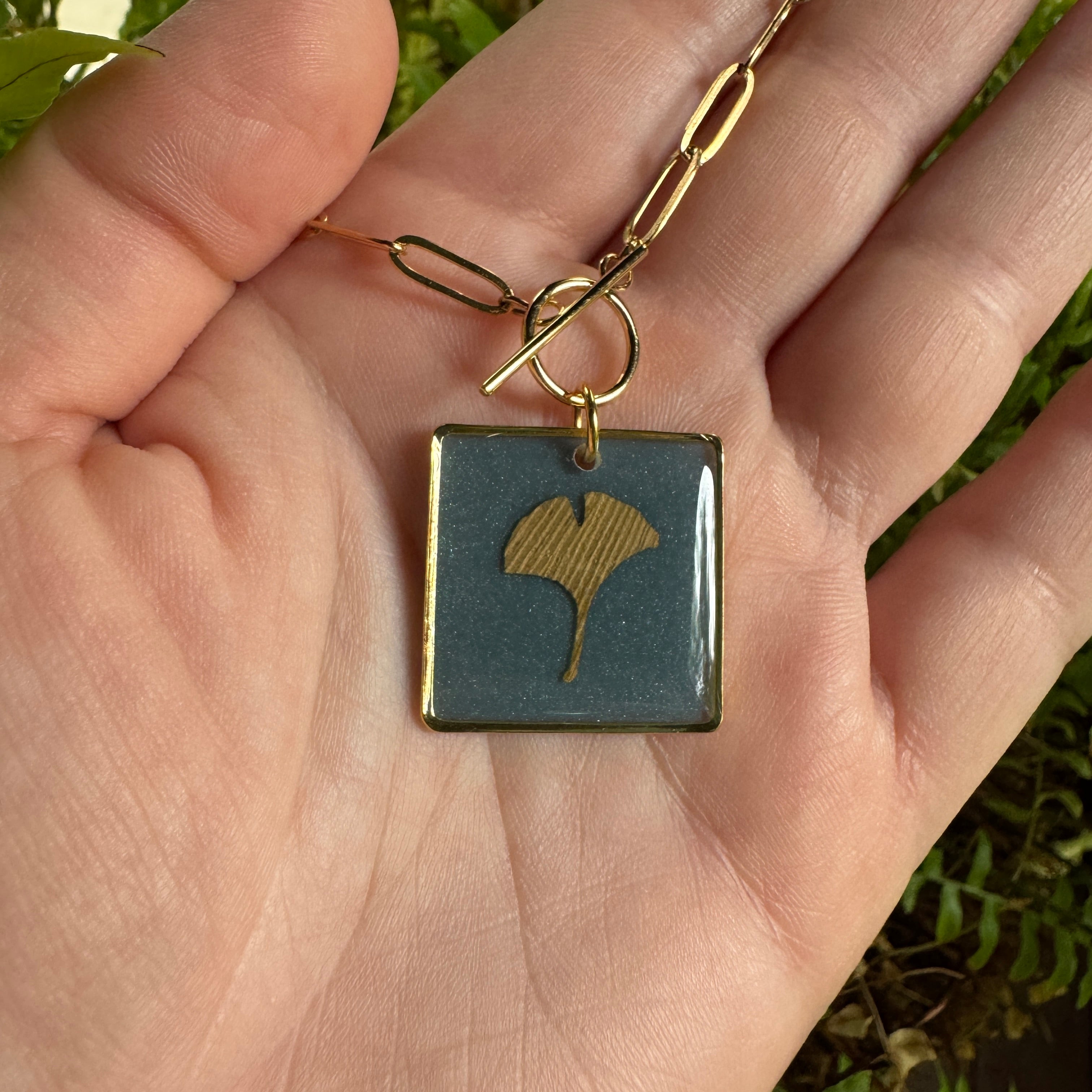 Ginkgo Leaf Necklace | Handcrafted Botanical Pendant