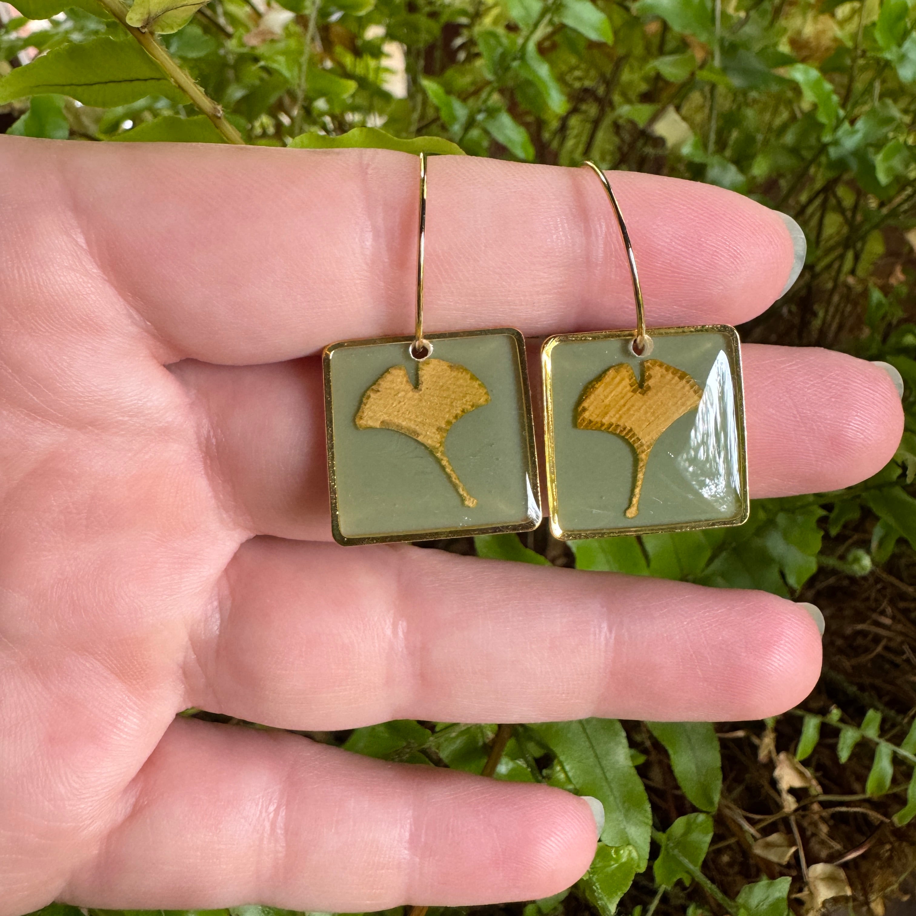 Ginkgo Leaf Resin Earrings | Botanical Jewelry Inspired by Nature