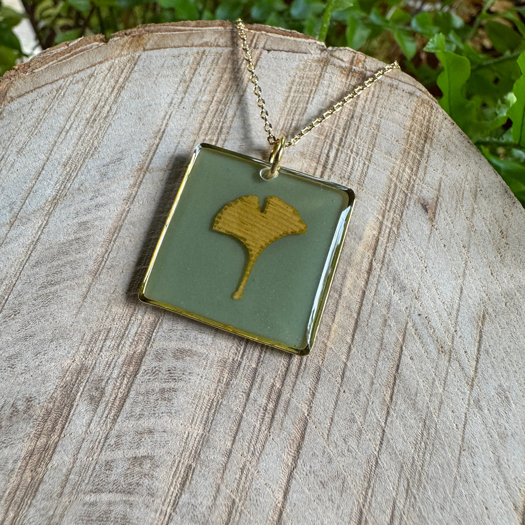 Ginkgo Leaf Necklace | Handcrafted Botanical Pendant