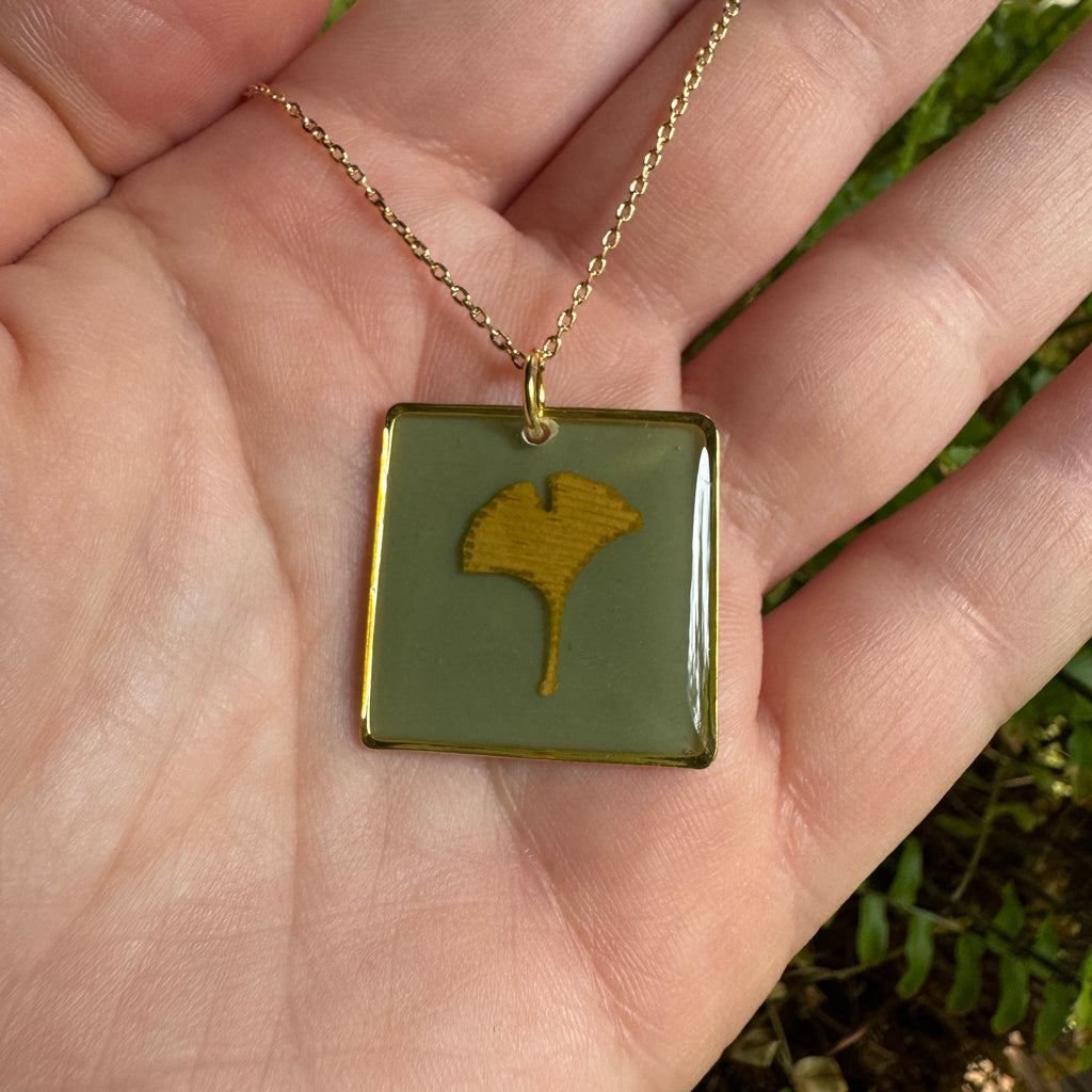 Ginkgo Leaf Necklace | Handcrafted Botanical Pendant