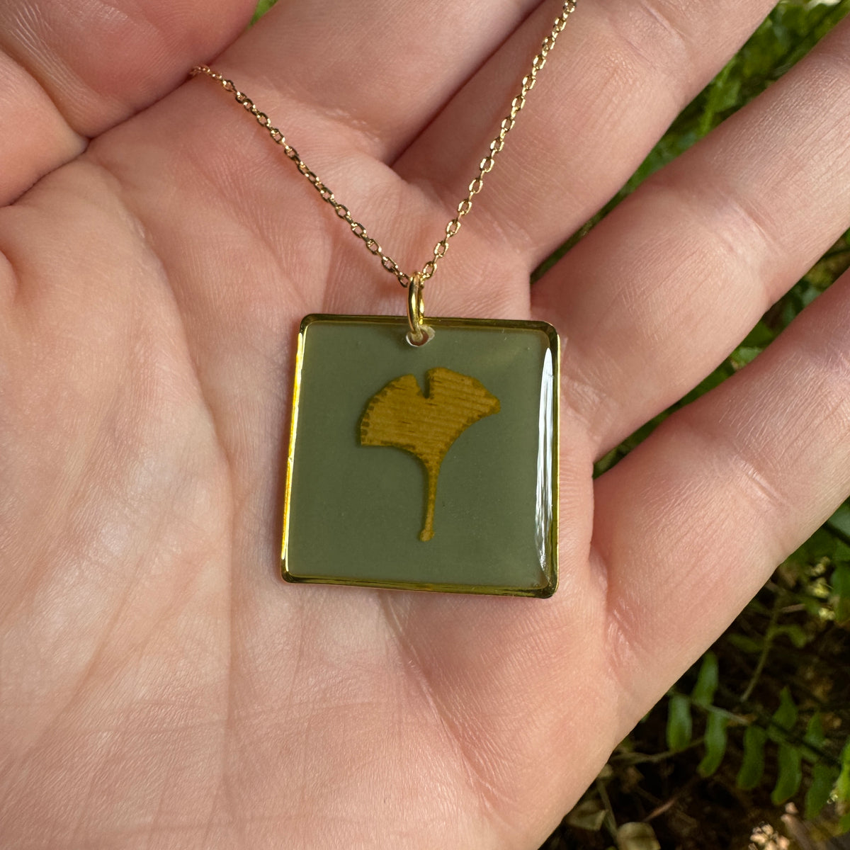 Ginkgo Leaf Necklace | Handcrafted Botanical Pendant