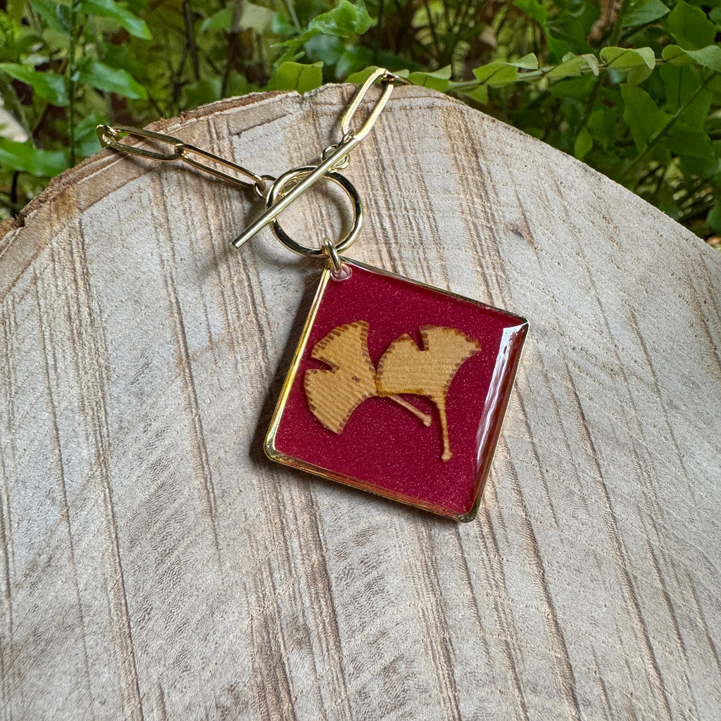 Ginkgo Leaf Necklace | Handcrafted Botanical Pendant