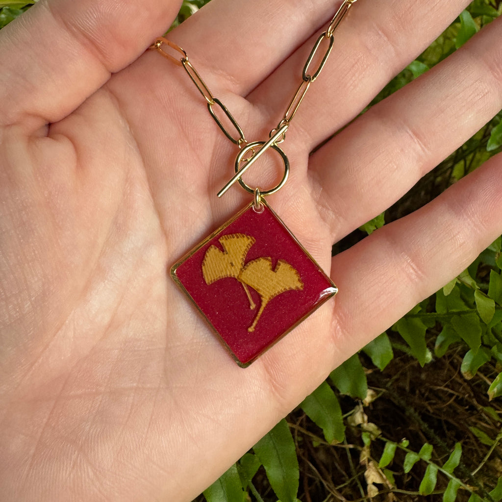 Ginkgo Leaf Necklace | Handcrafted Botanical Pendant