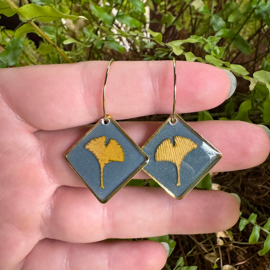 Ginkgo Leaf Resin Earrings | Botanical Jewelry Inspired by Nature