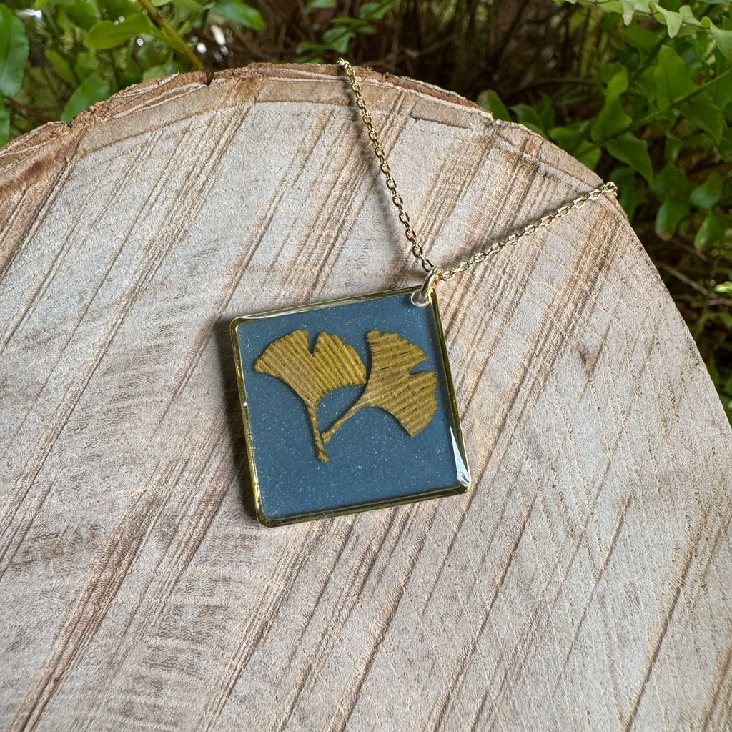 Ginkgo Leaf Necklace | Handcrafted Botanical Pendant