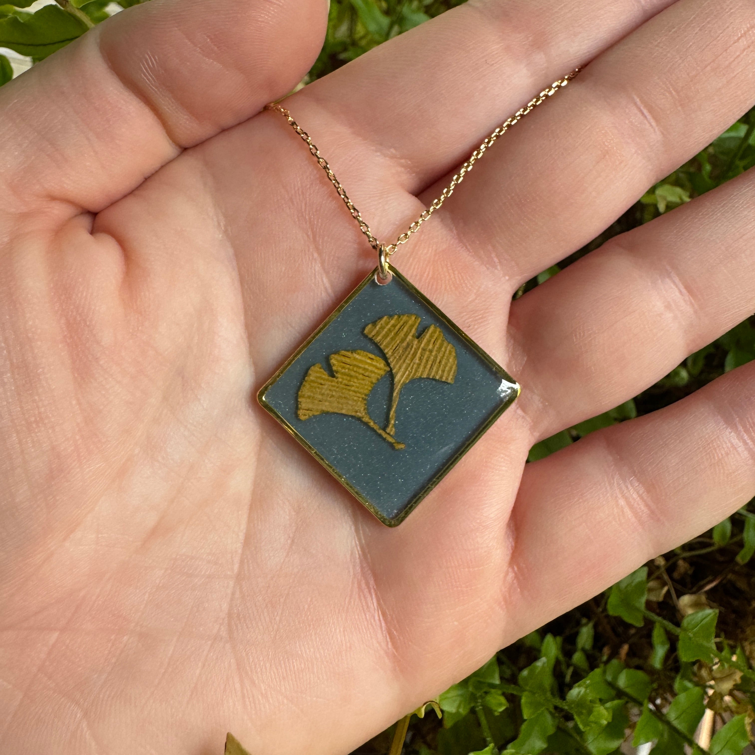 Ginkgo Leaf Necklace | Handcrafted Botanical Pendant
