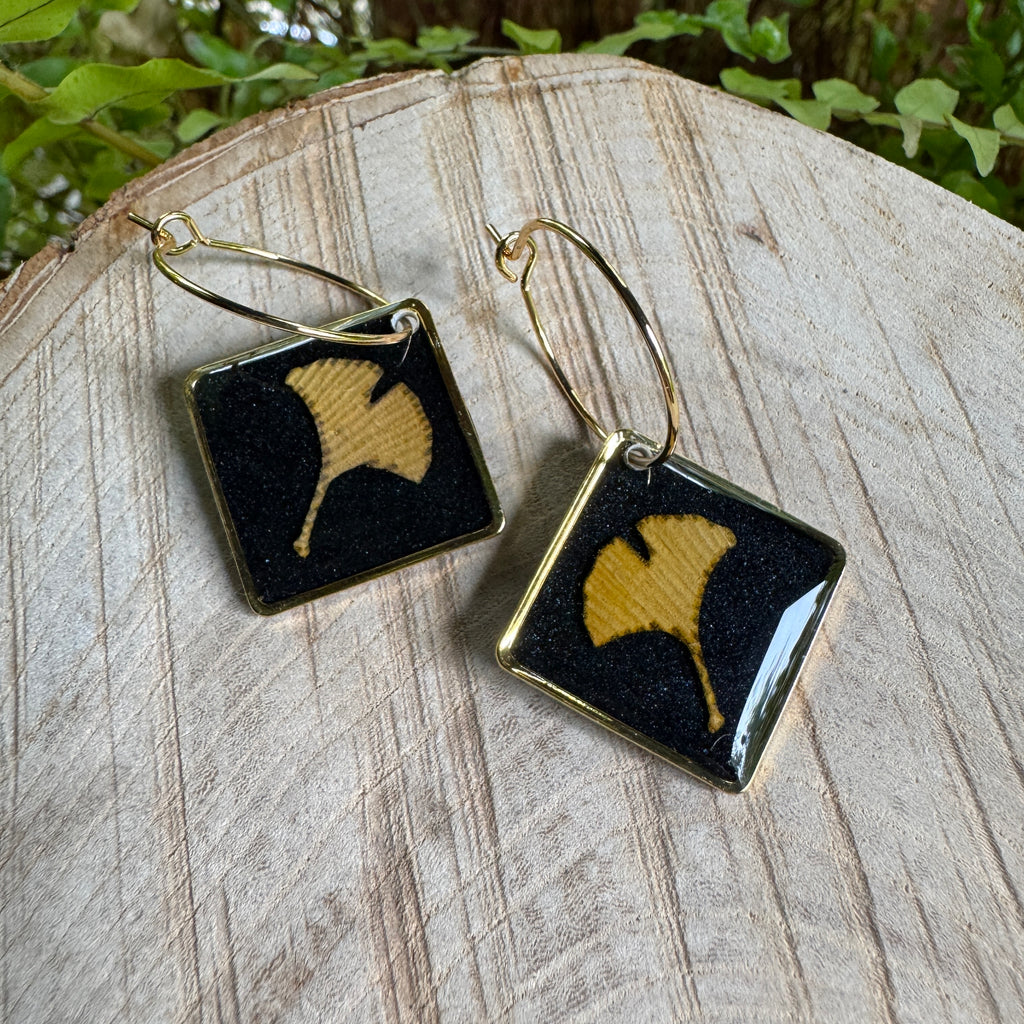 Ginkgo Leaf Resin Earrings | Botanical Jewelry Inspired by Nature