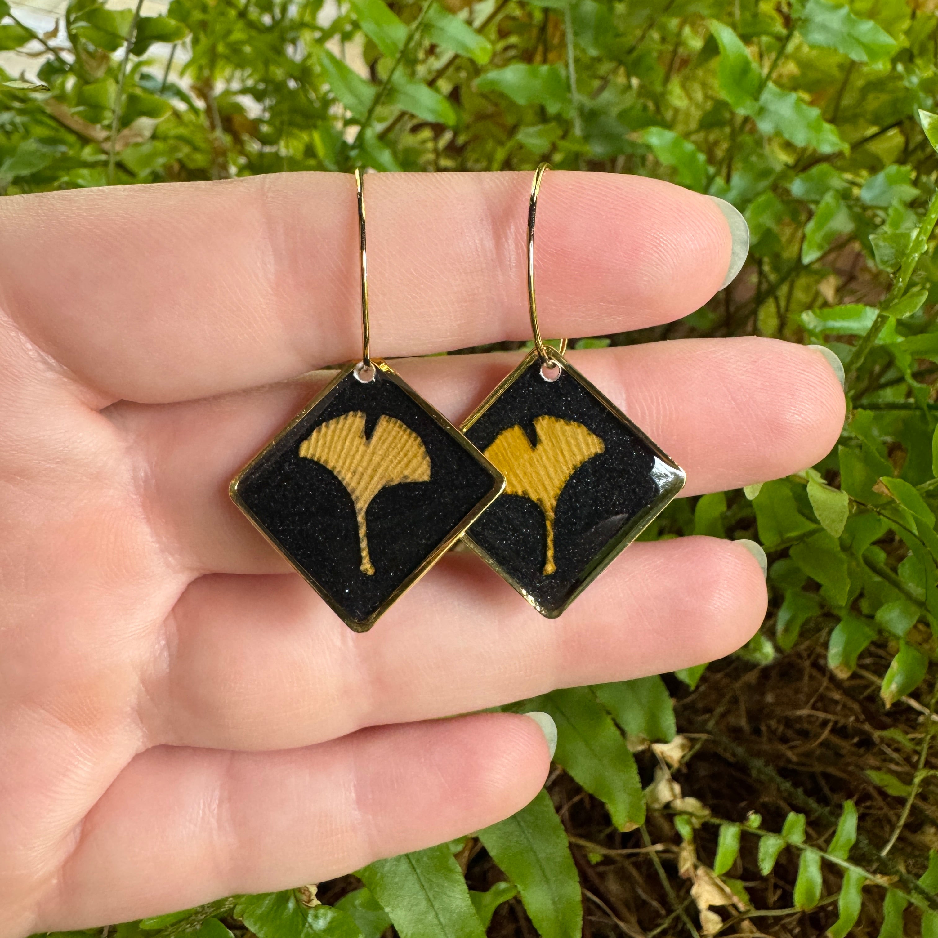 Ginkgo Leaf Resin Earrings | Botanical Jewelry Inspired by Nature