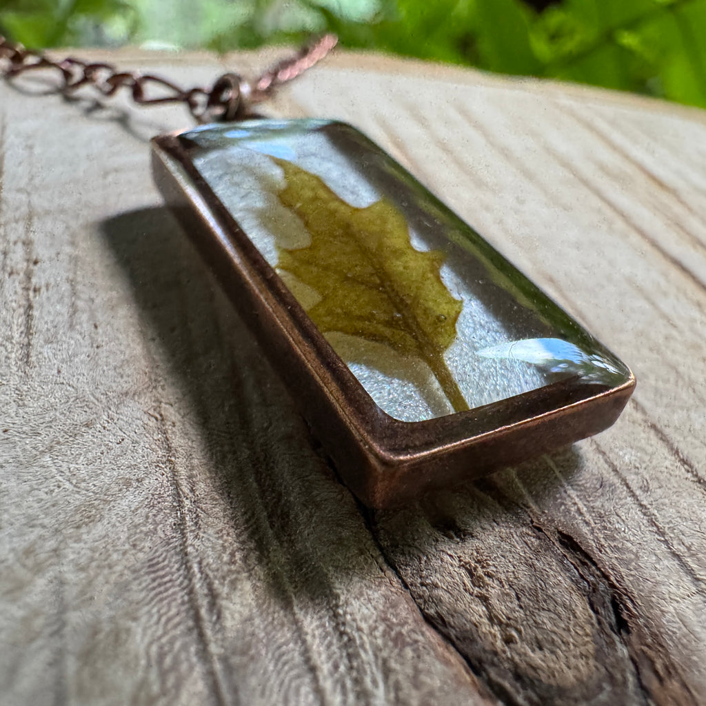 Oak Leaf Necklace – Real Leaf Botanical Jewelry in Gold Filled, Sterling Silver or Copper