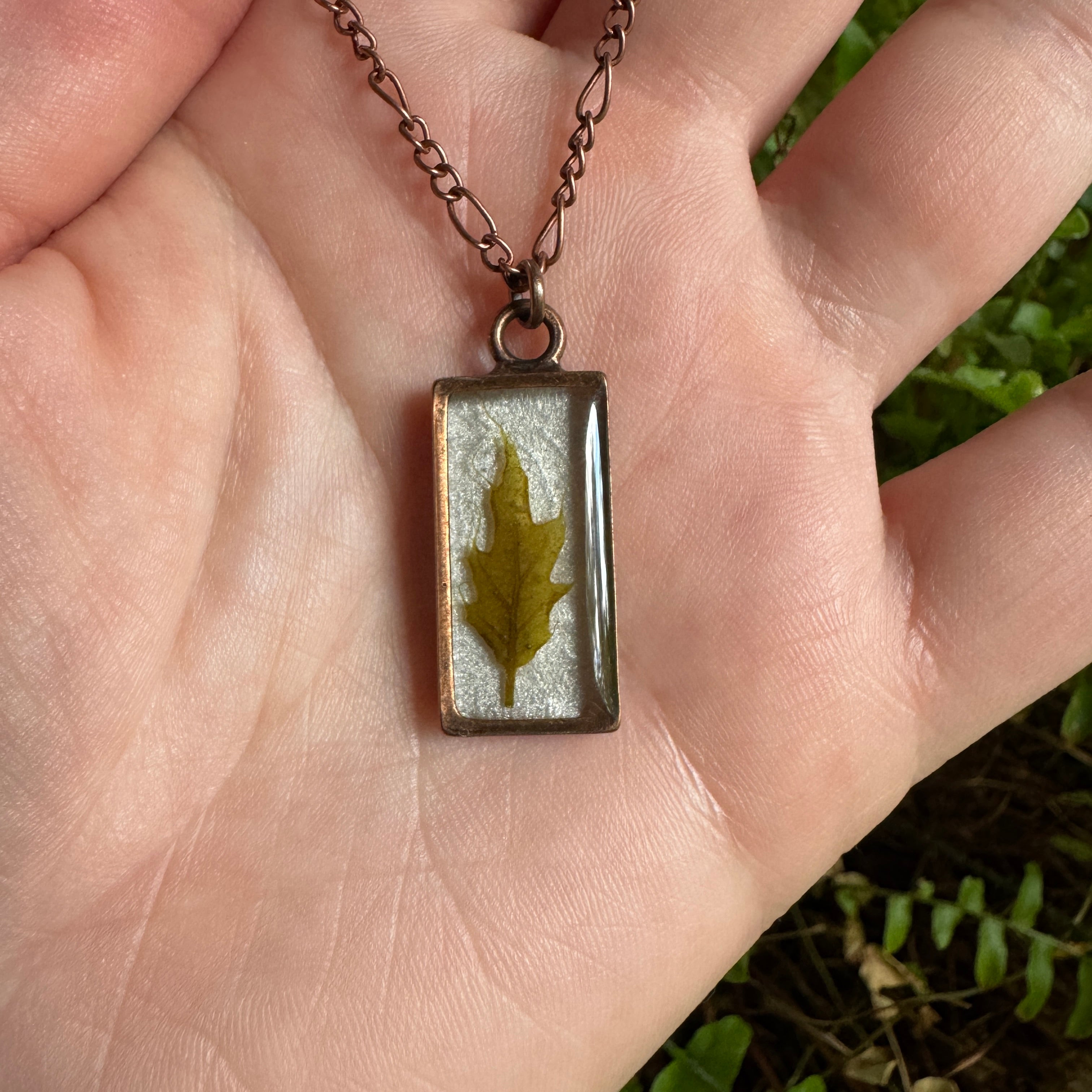 Oak Leaf Necklace – Real Leaf Botanical Jewelry in Gold Filled, Sterling Silver or Copper