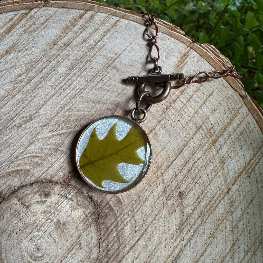 Oak Leaf Necklace – Real Leaf Botanical Jewelry in Gold Filled, Sterling Silver or Copper