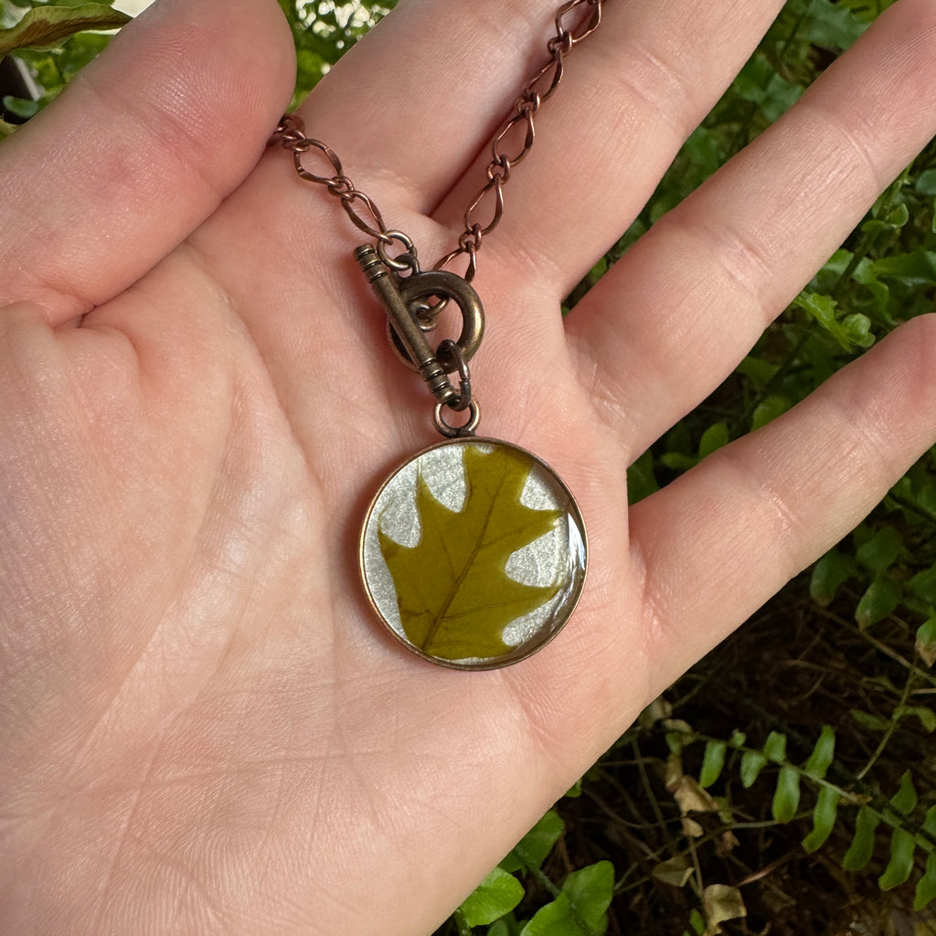 Oak Leaf Necklace – Real Leaf Botanical Jewelry in Gold Filled, Sterling Silver or Copper