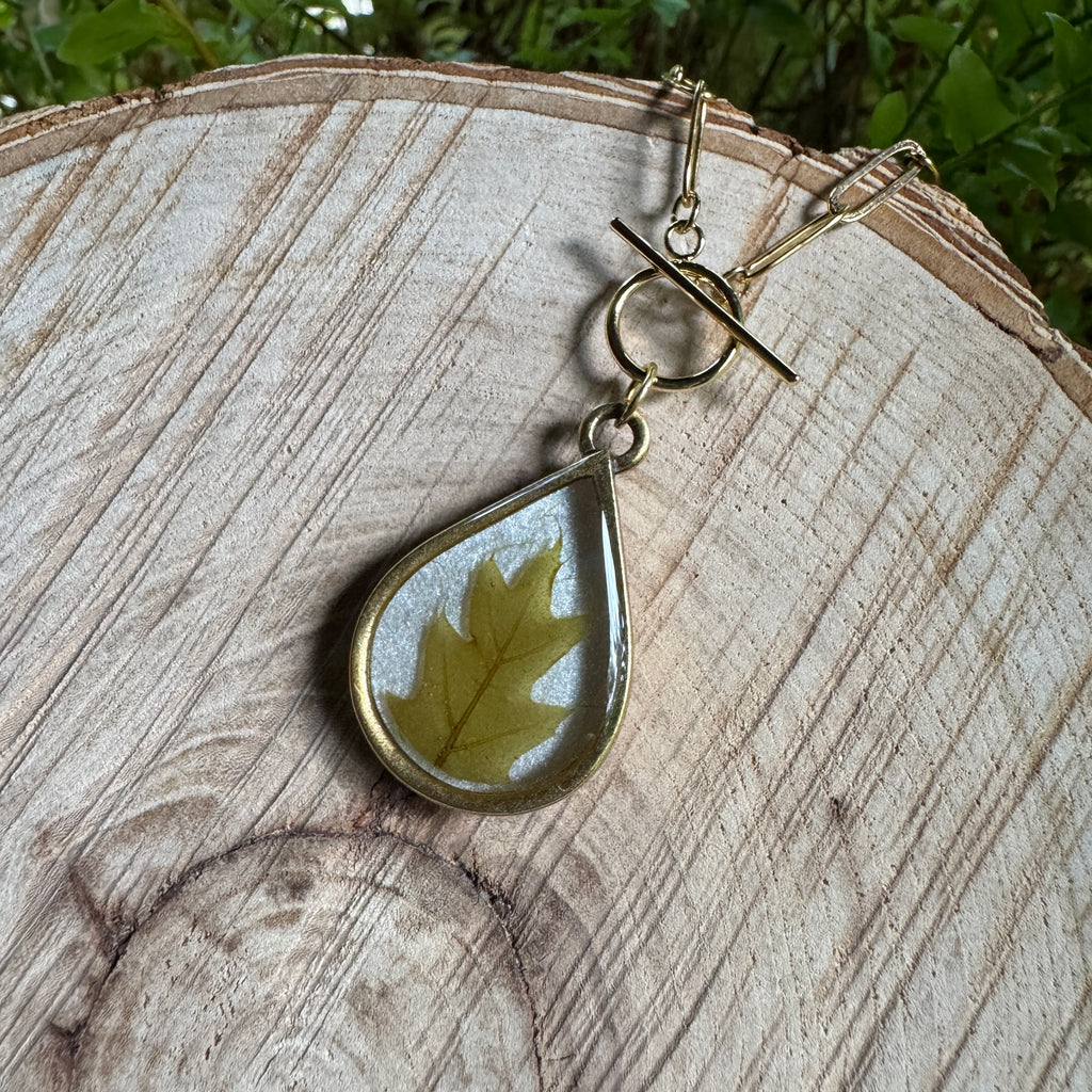 Oak Leaf Necklace – Real Leaf Botanical Jewelry in Gold Filled, Sterling Silver or Copper