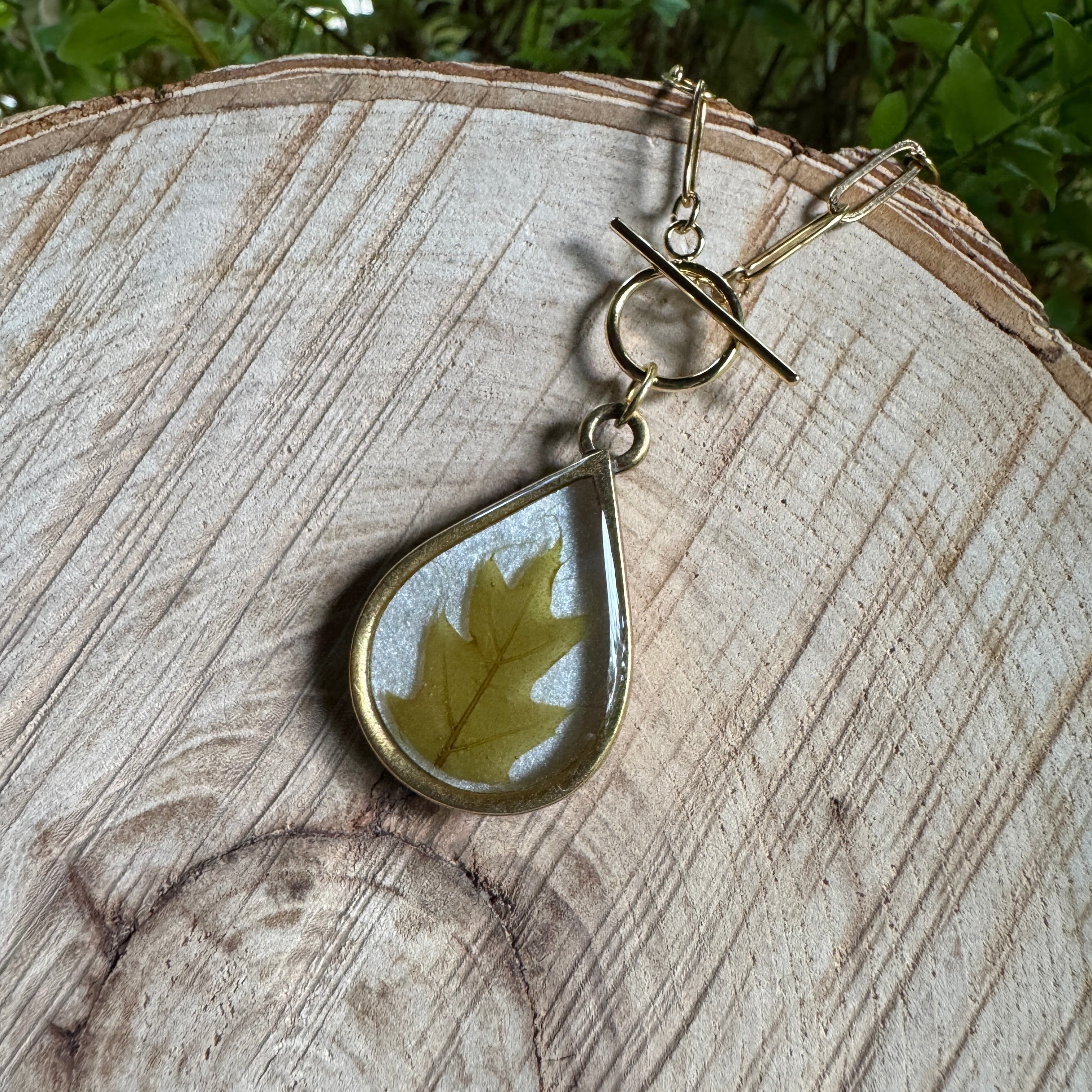 Oak Leaf Necklace – Real Leaf Botanical Jewelry in Gold Filled, Sterling Silver or Copper