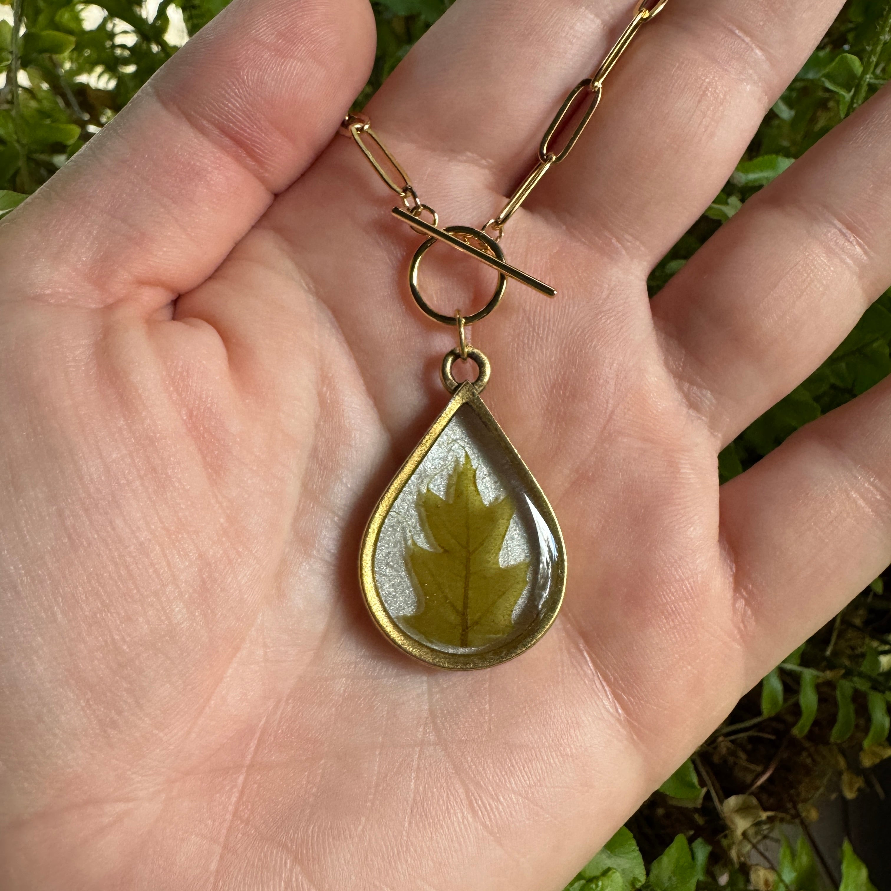 Oak Leaf Necklace – Real Leaf Botanical Jewelry in Gold Filled, Sterling Silver or Copper