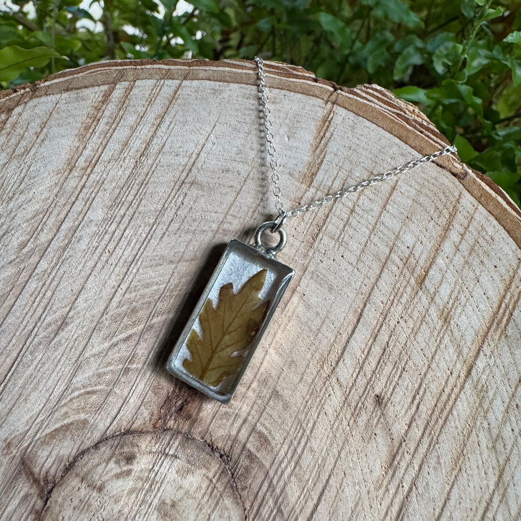Oak Leaf Necklace – Real Leaf Botanical Jewelry in Gold Filled, Sterling Silver or Copper