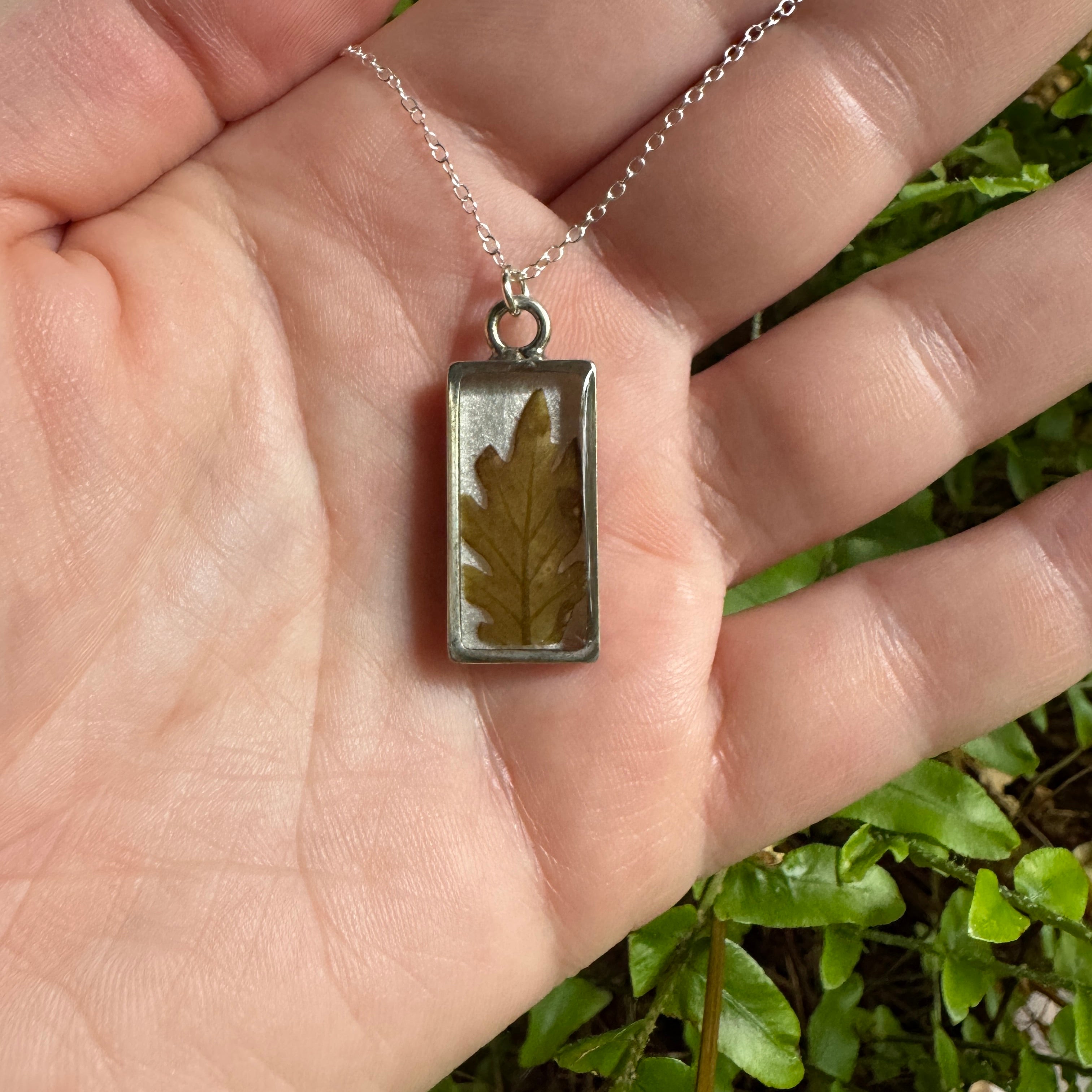 Oak Leaf Necklace – Real Leaf Botanical Jewelry in Gold Filled, Sterling Silver or Copper
