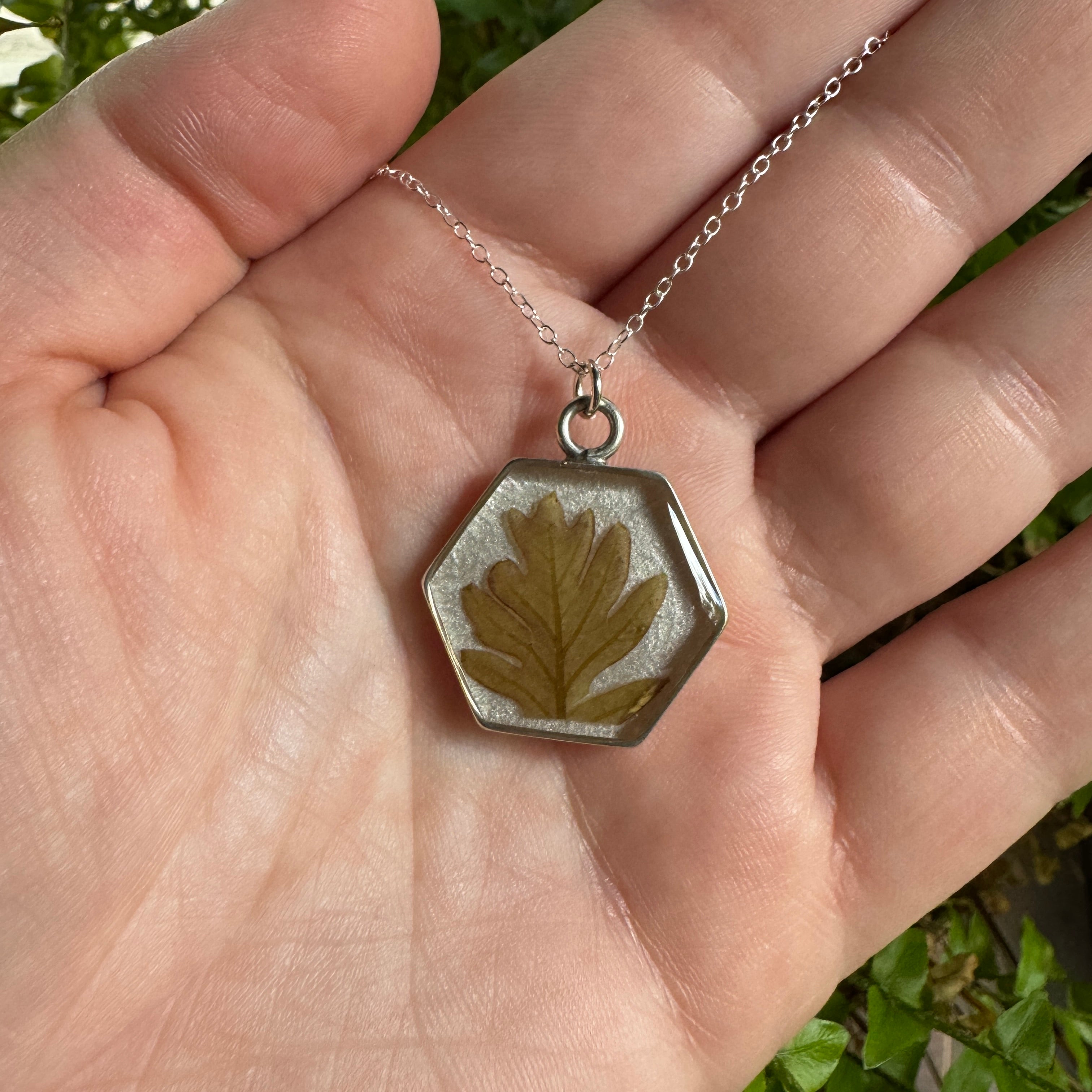 Oak Leaf Necklace – Real Leaf Botanical Jewelry in Gold Filled, Sterling Silver or Copper