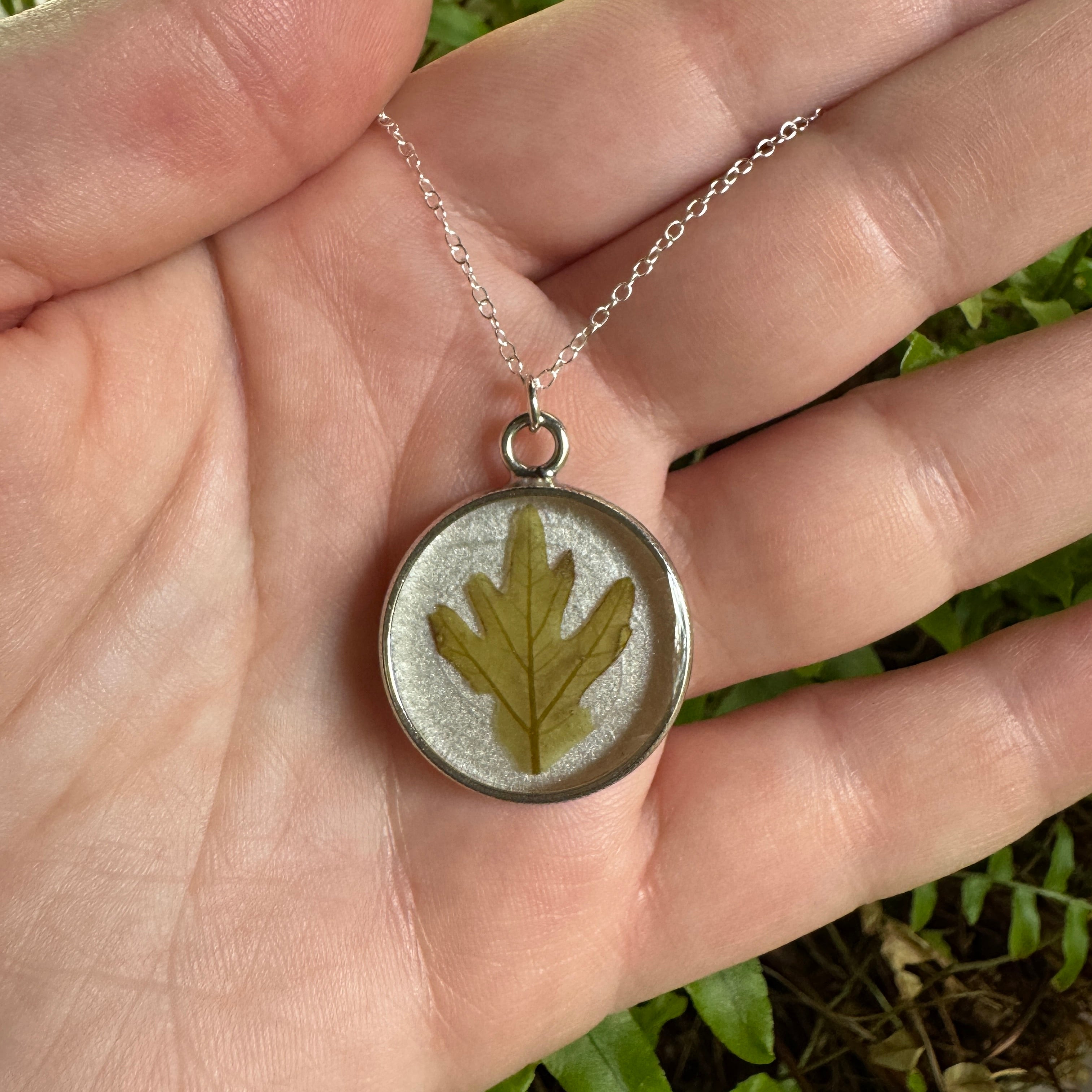 Oak Leaf Necklace – Real Leaf Botanical Jewelry in Gold Filled, Sterling Silver or Copper