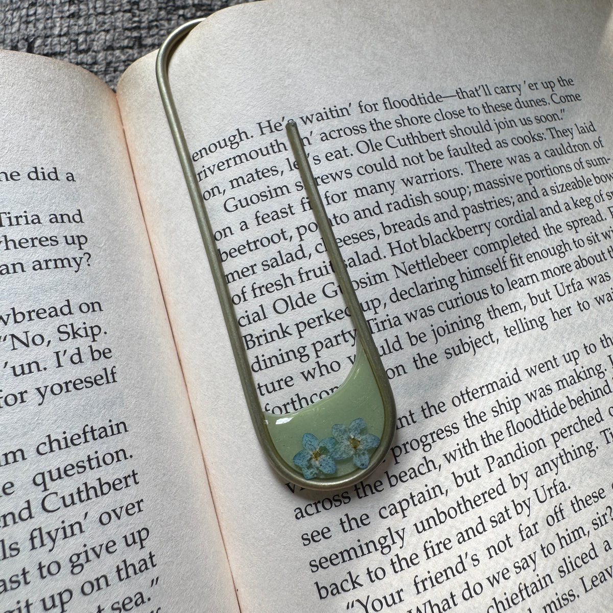 Forget-Me-Not Paper Clip Bookmark | Nature-Inspired Metal Page Holder | Ready to Ship