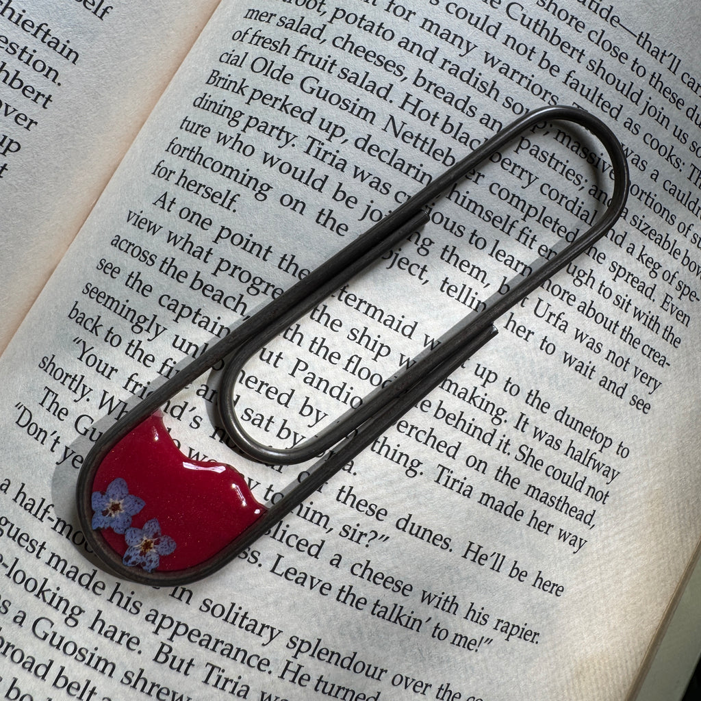 Forget-Me-Not Paper Clip Bookmark | Nature-Inspired Metal Page Holder | Ready to Ship