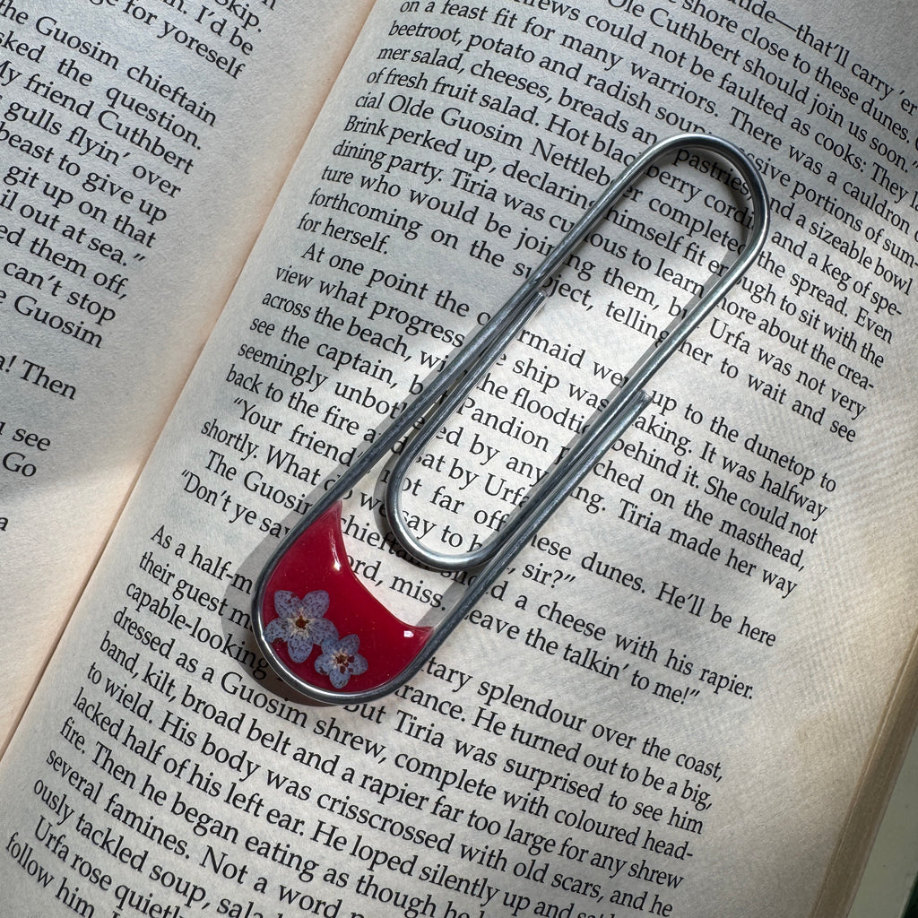 Forget-Me-Not Paper Clip Bookmark | Nature-Inspired Metal Page Holder | Ready to Ship