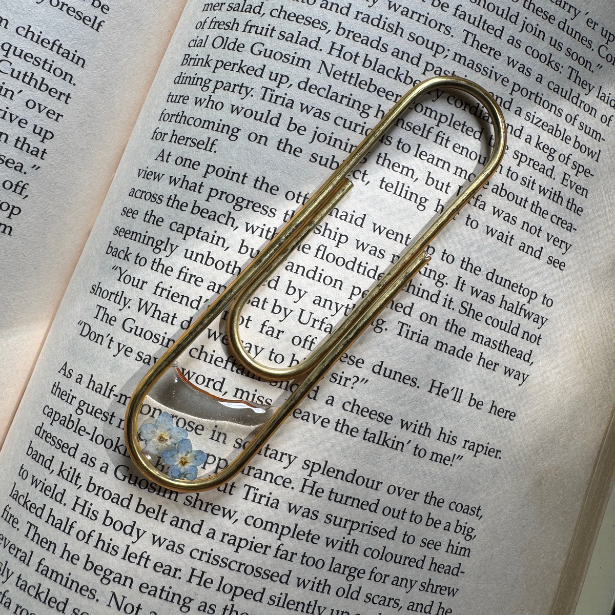 Forget-Me-Not Paper Clip Bookmark | Nature-Inspired Metal Page Holder | Ready to Ship