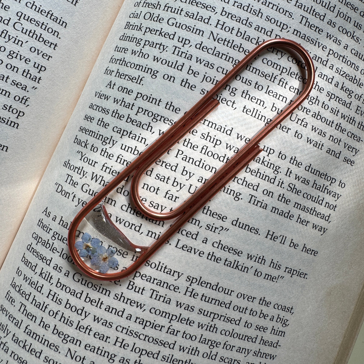 Forget-Me-Not Paper Clip Bookmark | Nature-Inspired Metal Page Holder | Ready to Ship