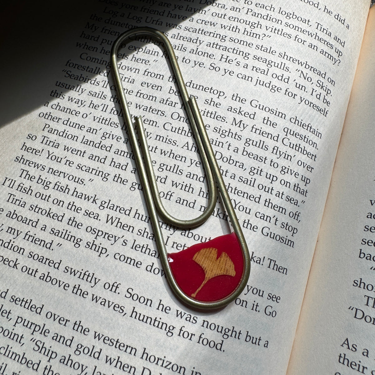 Ginkgo Leaf Paper Clip Bookmark | Nature-Inspired Metal Page Holder | Ready to Ship