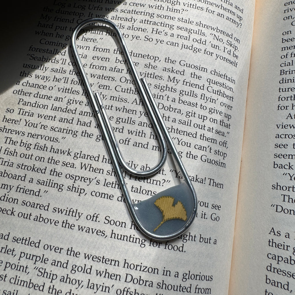 Ginkgo Leaf Paper Clip Bookmark | Nature-Inspired Metal Page Holder | Ready to Ship