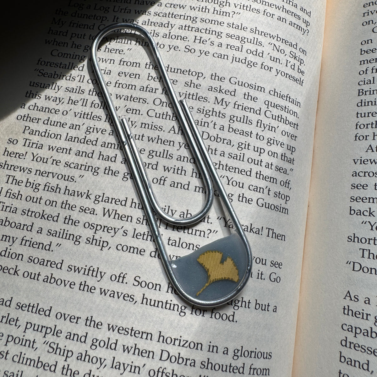 Ginkgo Leaf Paper Clip Bookmark | Nature-Inspired Metal Page Holder | Ready to Ship