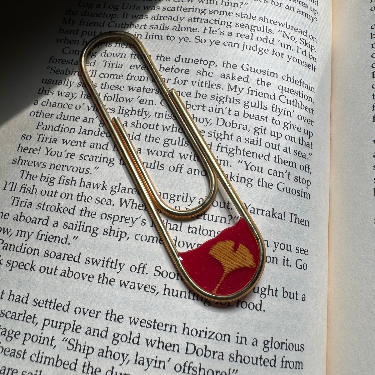 Ginkgo Leaf Paper Clip Bookmark | Nature-Inspired Metal Page Holder | Ready to Ship