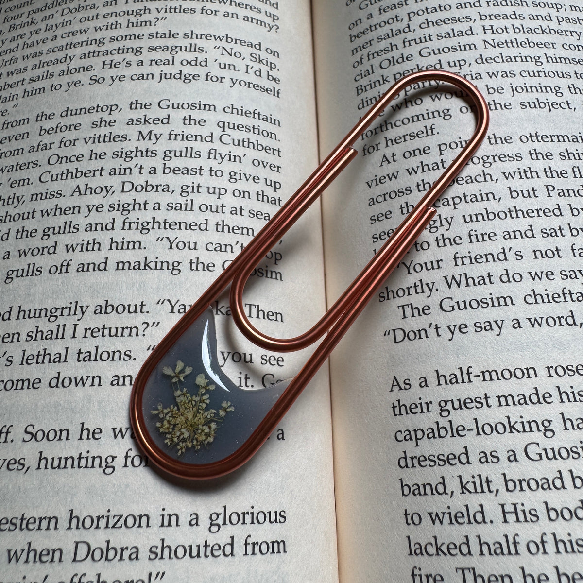 Queen Anne's Lace Paper Clip Bookmark | Nature-Inspired Metal Page Holder | Ready to Ship