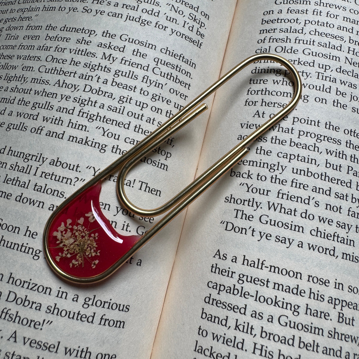Queen Anne's Lace Paper Clip Bookmark | Nature-Inspired Metal Page Holder | Ready to Ship