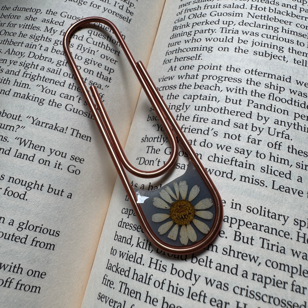 Daisy Paper Clip Bookmark | Nature-Inspired Metal Page Holder | Ready to Ship