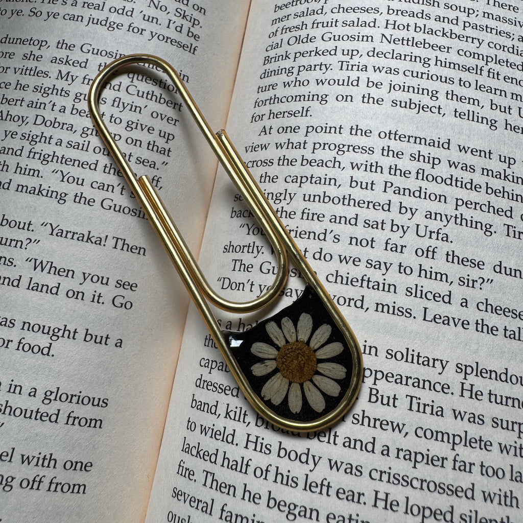 Daisy Paper Clip Bookmark | Nature-Inspired Metal Page Holder | Ready to Ship